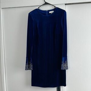 Calvin Klein Elegant Blue Velvet Dress